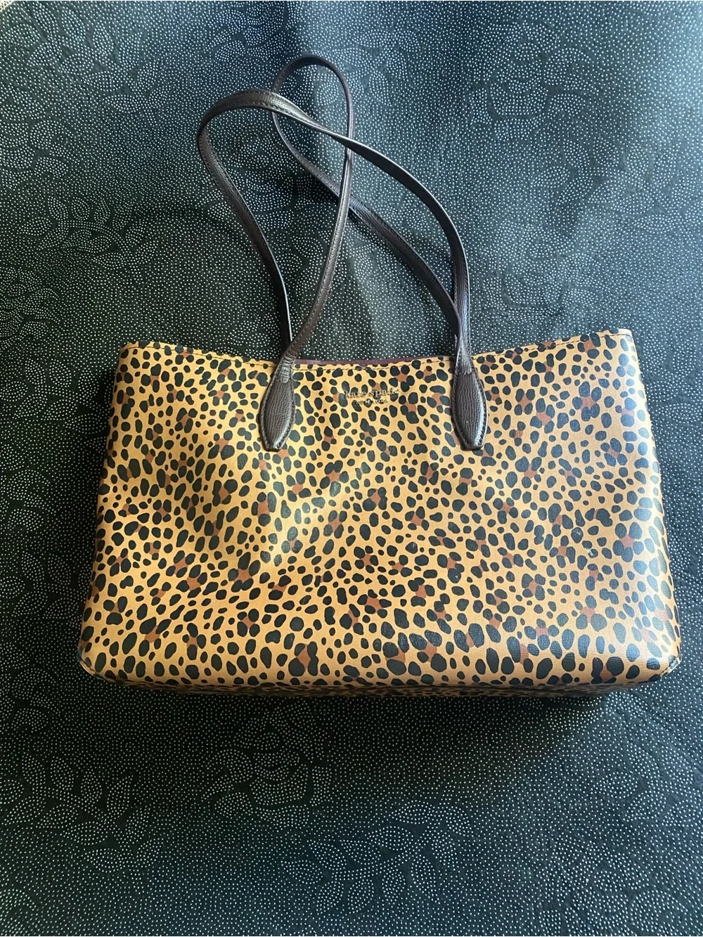 Kate Spade New York All Day Leopard Large Leather Tote